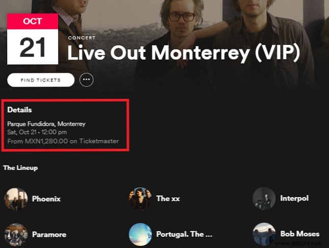 Use Spotify to see if your favorite bands are playing nearby