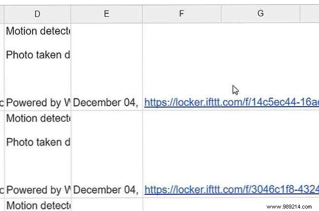 Record your home activity with Google Sheets and USB cameras