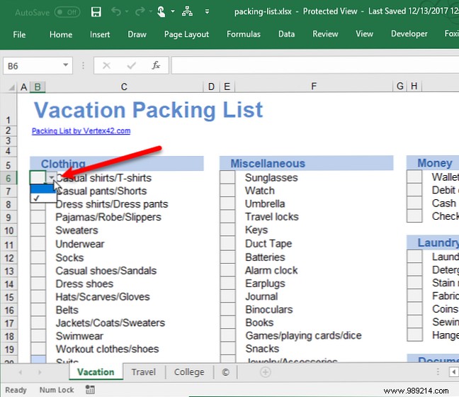 3 types of Excel lists to facilitate data entry