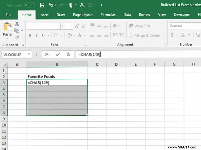 7 ways to create a bulleted list in Excel