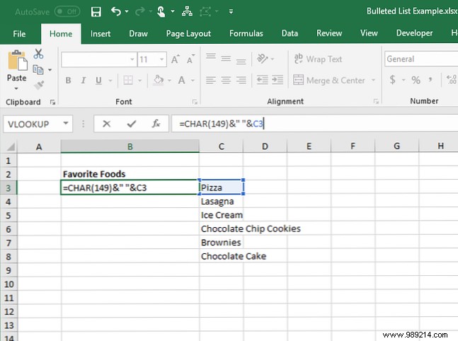 7 ways to create a bulleted list in Excel