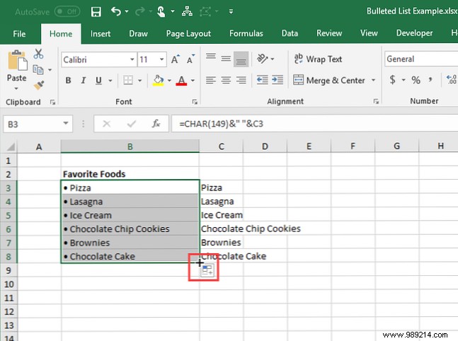 7 ways to create a bulleted list in Excel