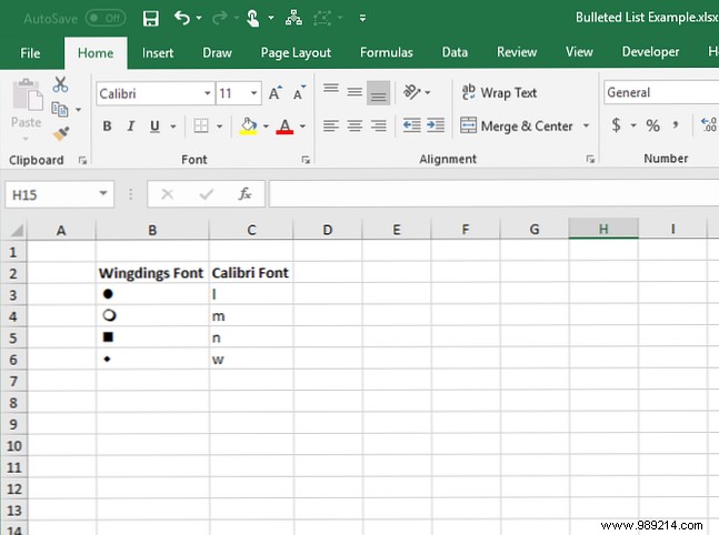 7 ways to create a bulleted list in Excel