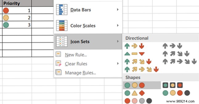 Automatic formatting of data in Excel spreadsheets with conditional formatting