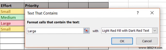 Automatic formatting of data in Excel spreadsheets with conditional formatting