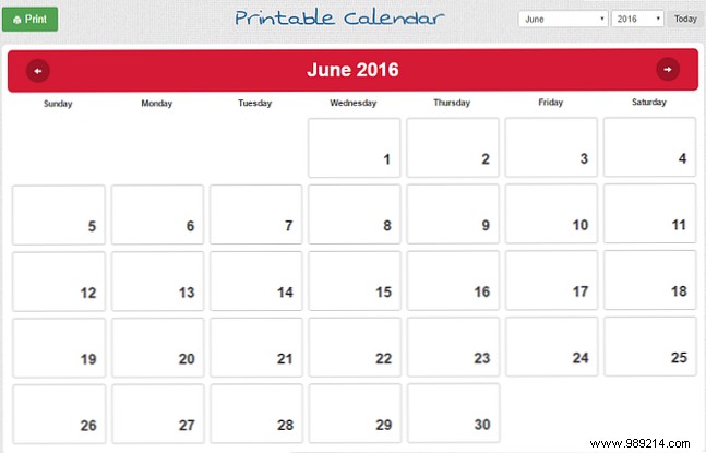 Create a printable calendar for the new year