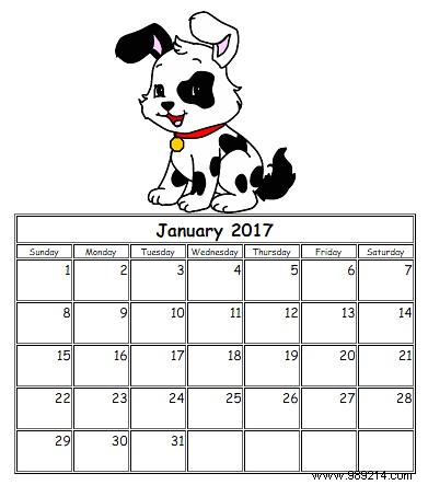 Create a printable calendar for the new year