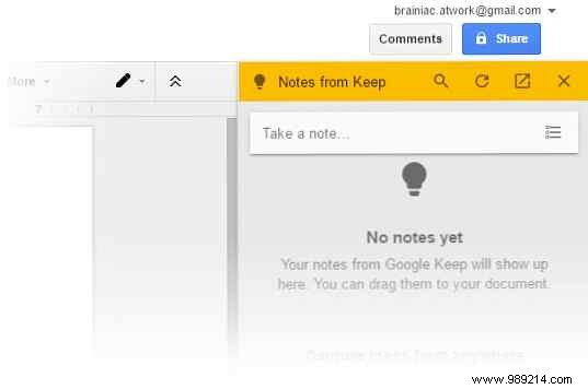 Bring the power of Google Keep to Google Docs with a single click