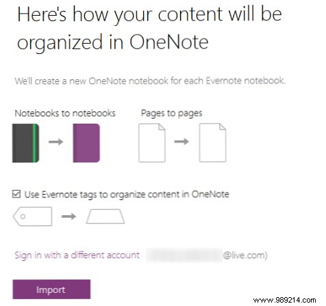 Export your notes from Evernote to OneNote for free premium features