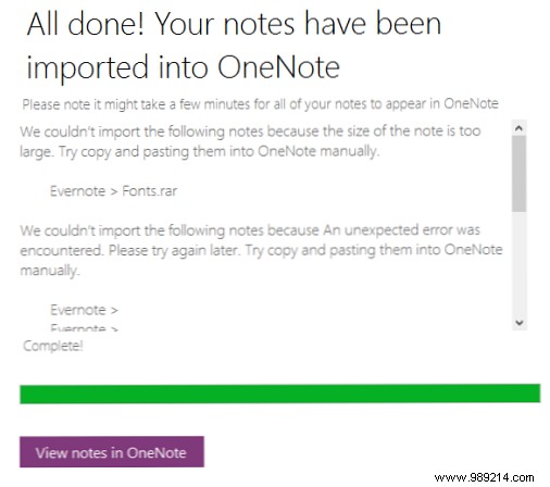 Export your notes from Evernote to OneNote for free premium features