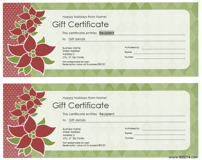 Get a free gift certificate template for Microsoft Office