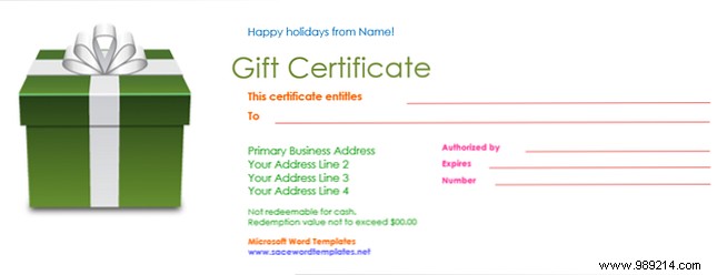 Get a free gift certificate template for Microsoft Office