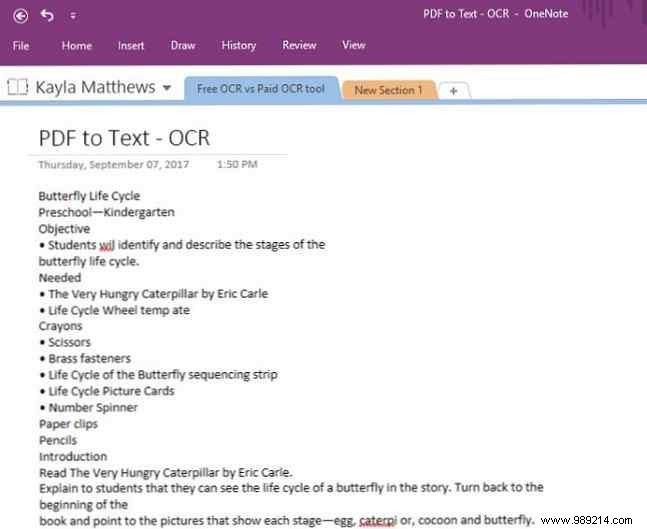 Free vs. Paid OCR Software Microsoft OneNote and Nuance OmniPage Compared