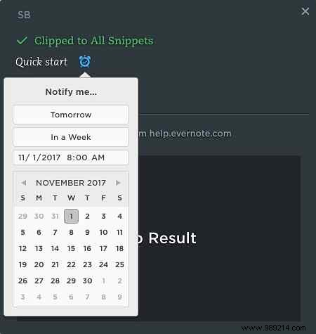 How to add reminders for Evernote web clips