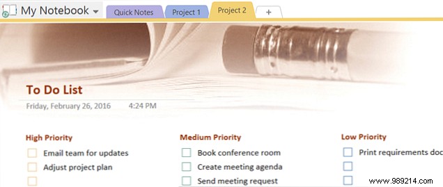 How to adopt OneNote templates for project management 