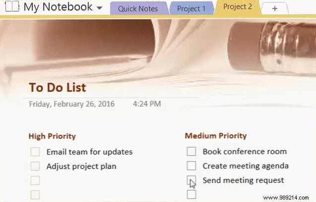 How to adopt OneNote templates for project management 