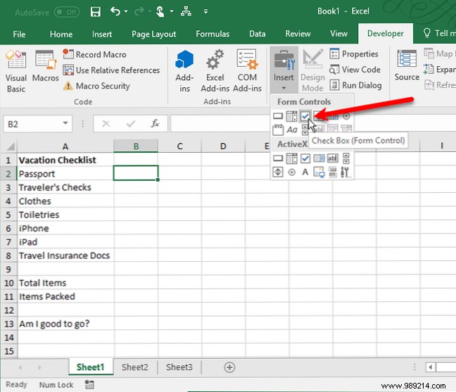 How to create a checklist in Excel