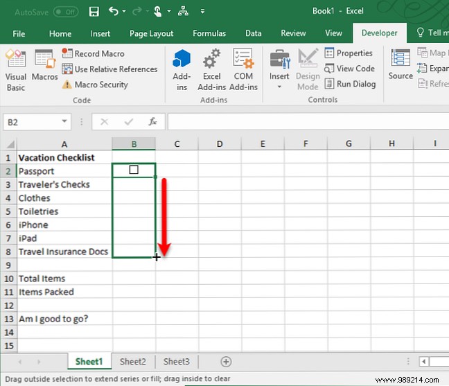 How to create a checklist in Excel