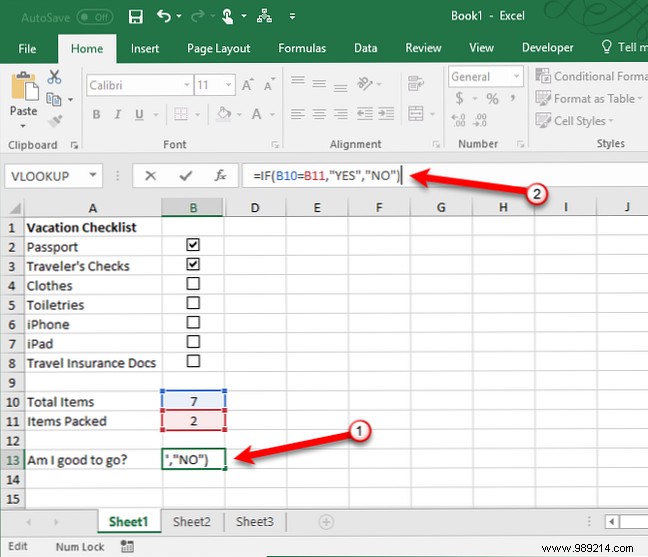 How to create a checklist in Excel