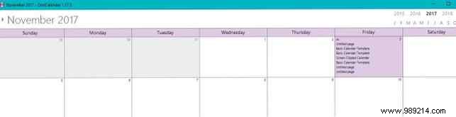 How to create a OneNote calendar template