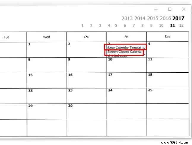 How to create a OneNote calendar template