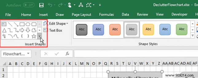 How to create a flowchart in Excel