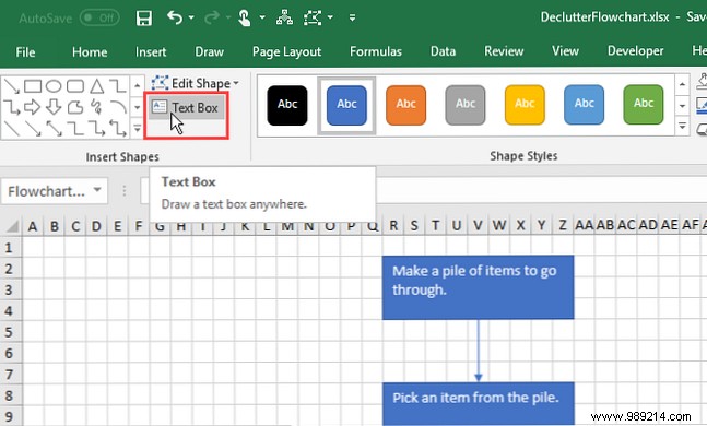 How to create a flowchart in Excel