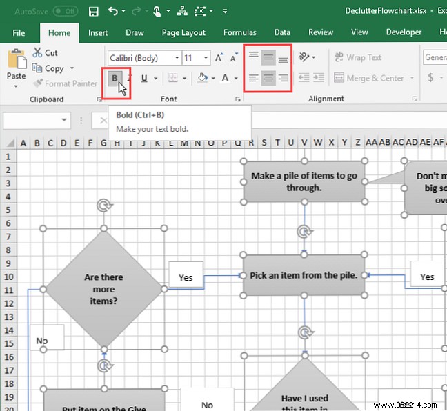 How to create a flowchart in Excel