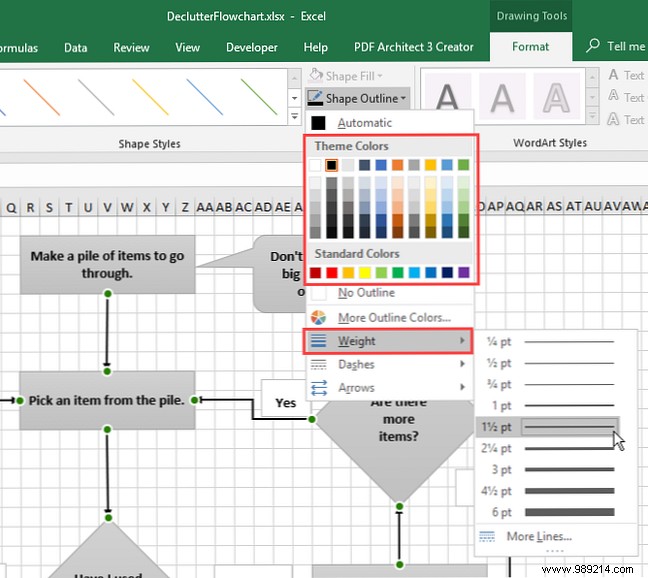 How to create a flowchart in Excel