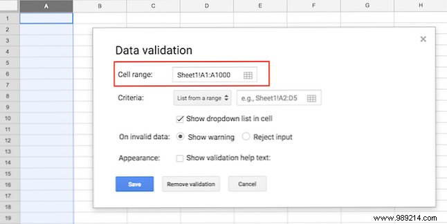 How to create a dropdown list in Google Sheets