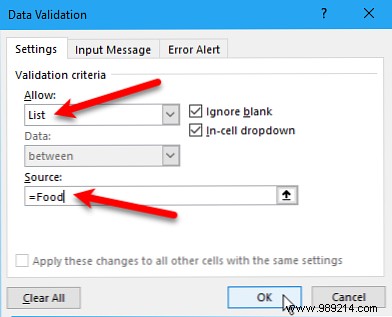 How to create a dropdown list in Excel