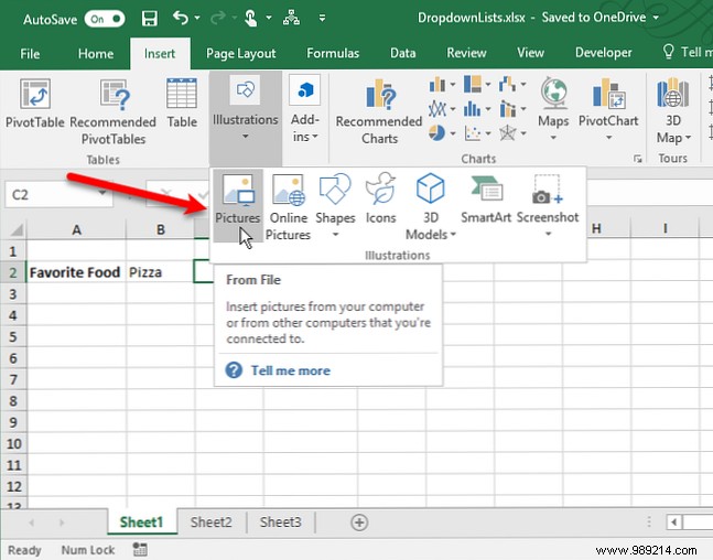 How to create a dropdown list in Excel