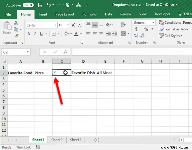 How to create a dropdown list in Excel