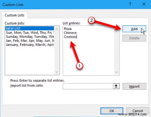 How to create a custom list in Microsoft Excel