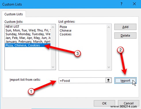 How to create a custom list in Microsoft Excel