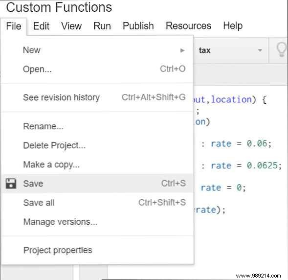 How to create custom functions in Google sheets