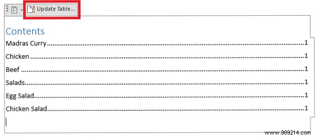 How to create a table of contents in Word and free templates