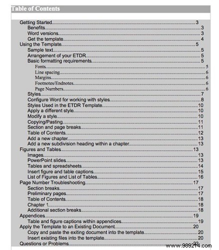 How to create a table of contents in Word and free templates