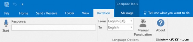 How to dictate email in Microsoft Outlook