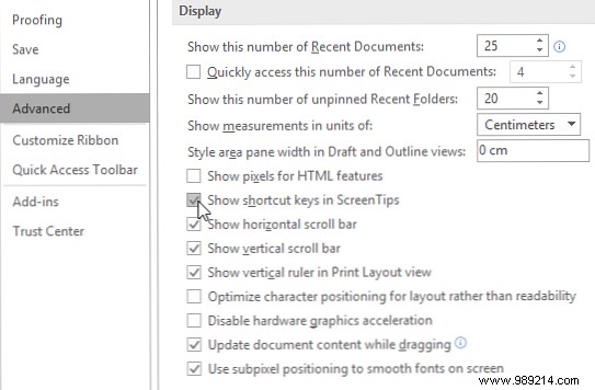 How to customize Microsoft Word layout settings