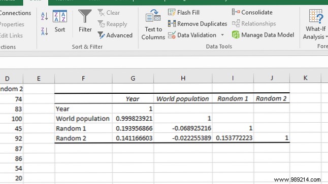 How to find the correlation coefficient with Excel