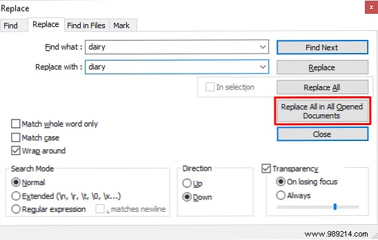 How to find and replace words in multiple files