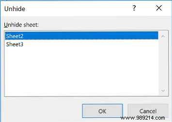 How to hide and show spreadsheets in Excel