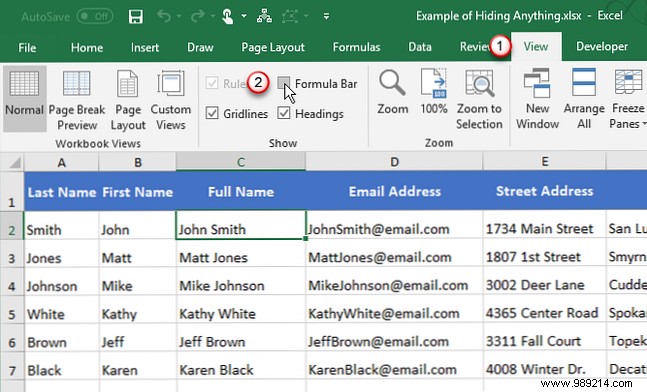 How to hide and show anything you want in Microsoft Excel