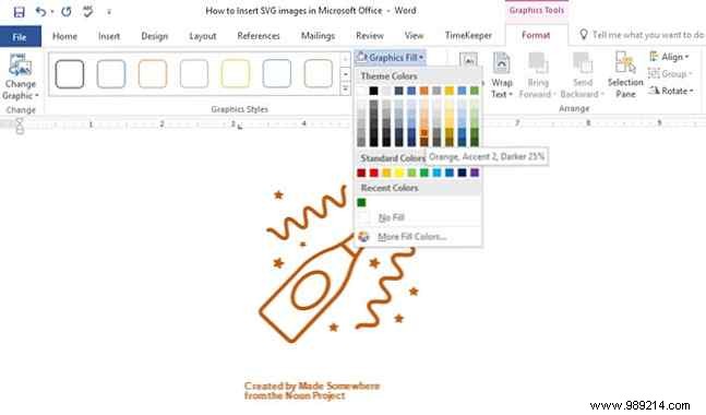 How to insert and edit scalable vector graphics in Office 2016