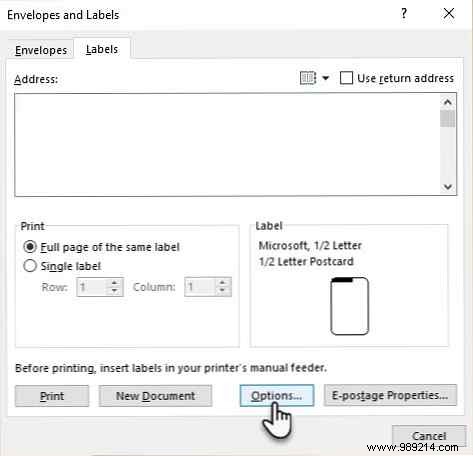 How to make index cards in Microsoft Word 2016