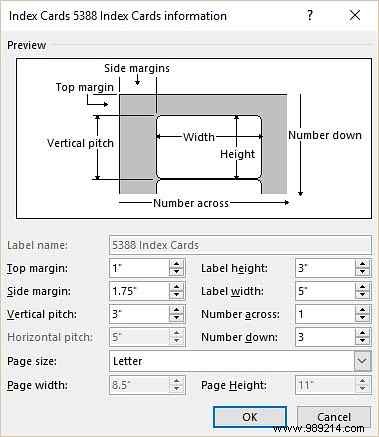 How to make index cards in Microsoft Word 2016