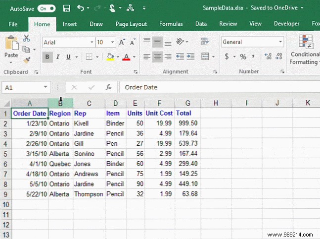 How to manage columns in Excel