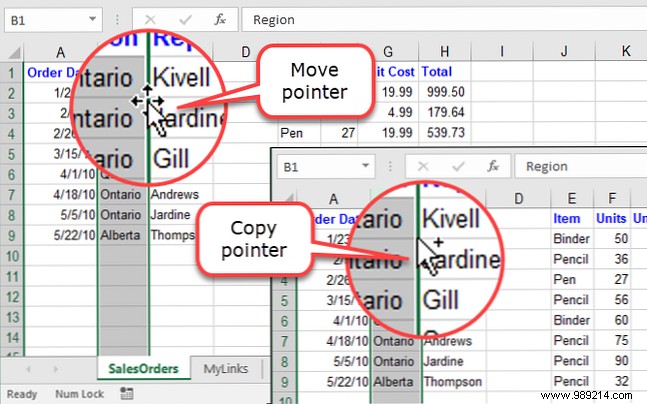 How to manage columns in Excel