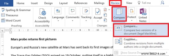 How to combine multiple Word documents in Microsoft Office 2016